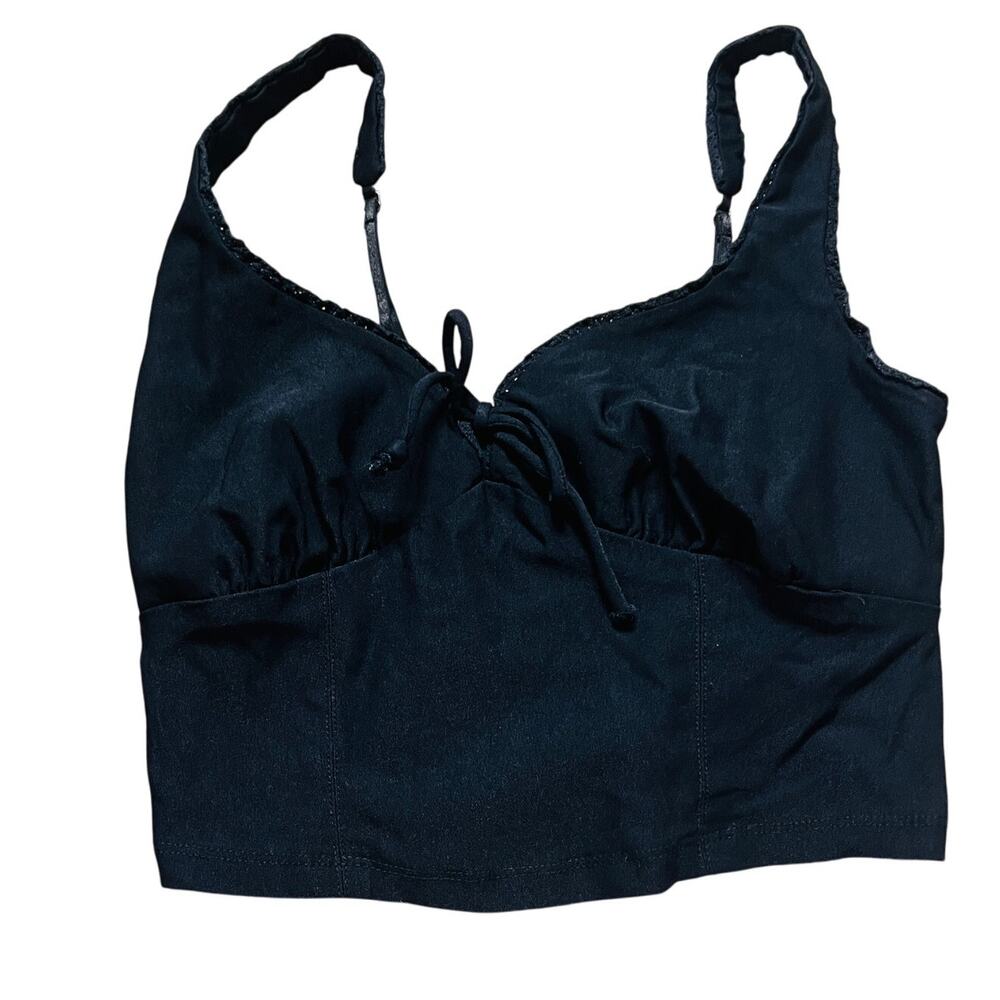 Wild Fable Basic Black Stylish Tank Top Crop Top S